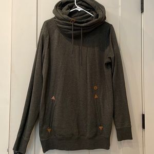 Long funnel neck hoodie